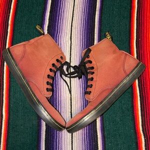 Dr. Martens Shoreditch Pink Canvas Lace-Up Boots | Size 7